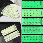 3 PCS Luminous Keyboard Stickers Notebook Desktop Computer Keyboard Stickers, English Arabic, Russian Black Word, English, Italian, German, Spanish, Japanese, French, Korean, Hebrew, Thai
