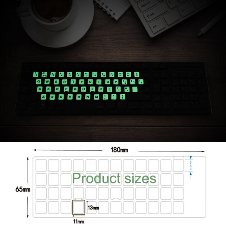 3 PCS Luminous Keyboard Stickers Notebook Desktop Computer Keyboard Stickers, English Arabic, Russian Black Word, English, Italian, German, Spanish, Japanese, French, Korean, Hebrew, Thai