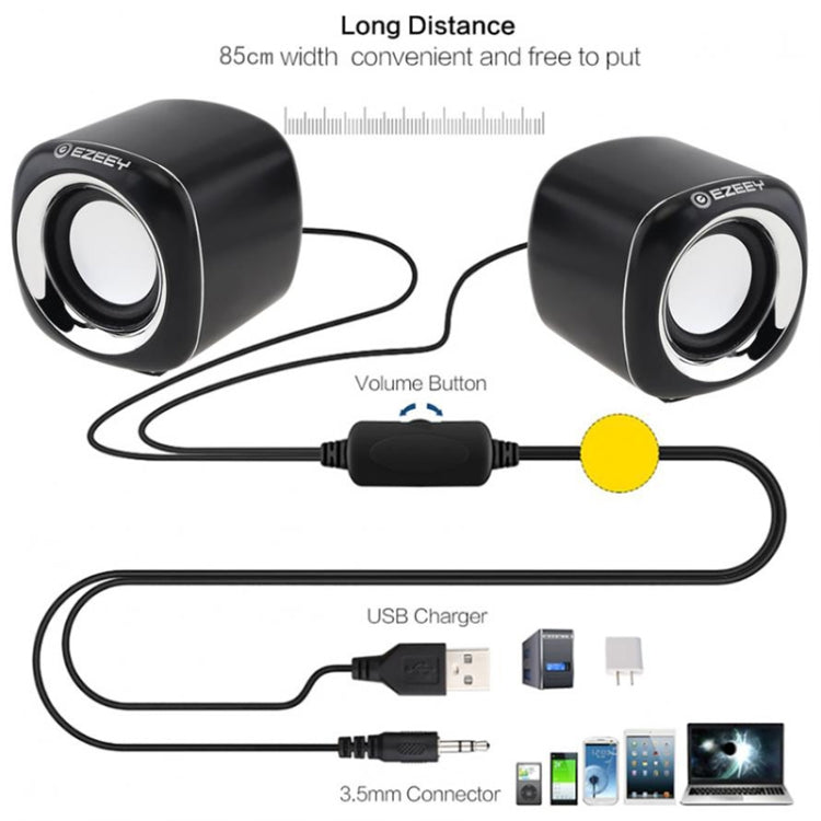 YEEZE A1 Multimedia USB2.0 Desktop Speaker Mini Computer Notebook Speaker, White Blue, White Green, White Purple, White Orange, Black Blue, Black Green, Black Purple, Black Prange, Electroplated Black Gold, Electroplated White, Electroplated Black     ...