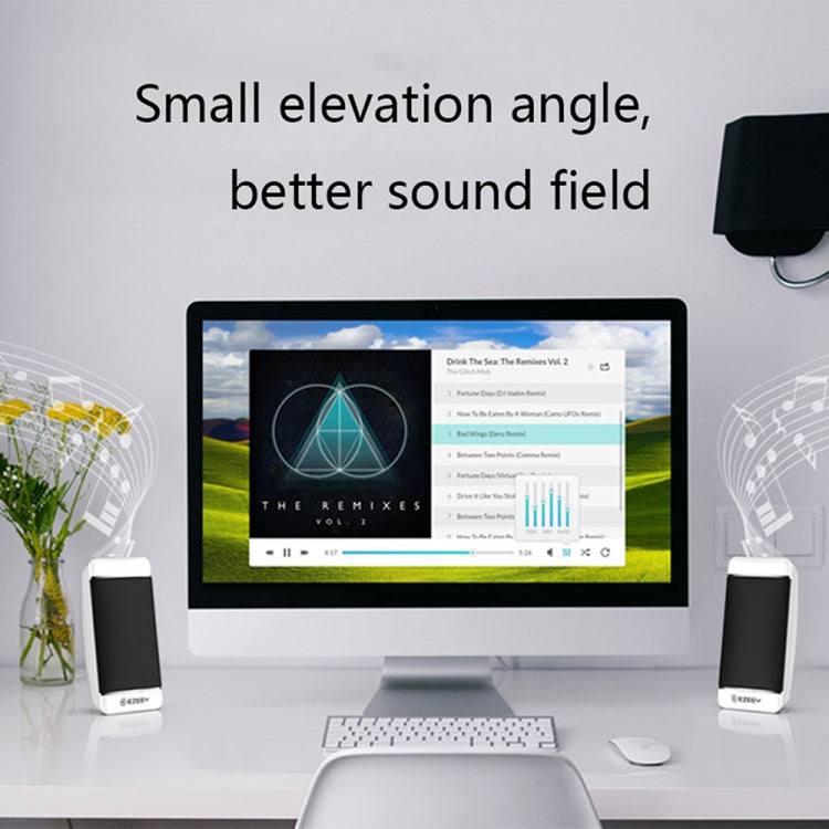 YEEZE S4 Notebook PC Mini Speaker Wired USB 2.0 Portable Speaker, White, Black