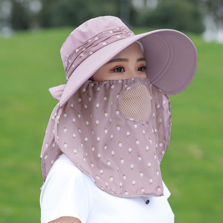 2 PCS Cherry Printing Isolation Cap Sunscreen Face-Covering Outdoor Travel Hat Cap, Full Cherry (Purple), Full Cherry (Apricot Pink), Full Cherry (Lotus Pink), Full Cherry (Rose Red), Full Cherry (Orange Pink), Full Cherry (Brown)                      ...