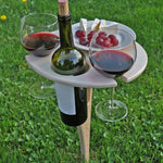 Wooden Lawn Folding Wine Rack Inserted Wine Rack Outdoor Picnic Wine Rack Folding Table, 20cm