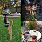 Wooden Lawn Folding Wine Rack Inserted Wine Rack Outdoor Picnic Wine Rack Folding Table, 20cm