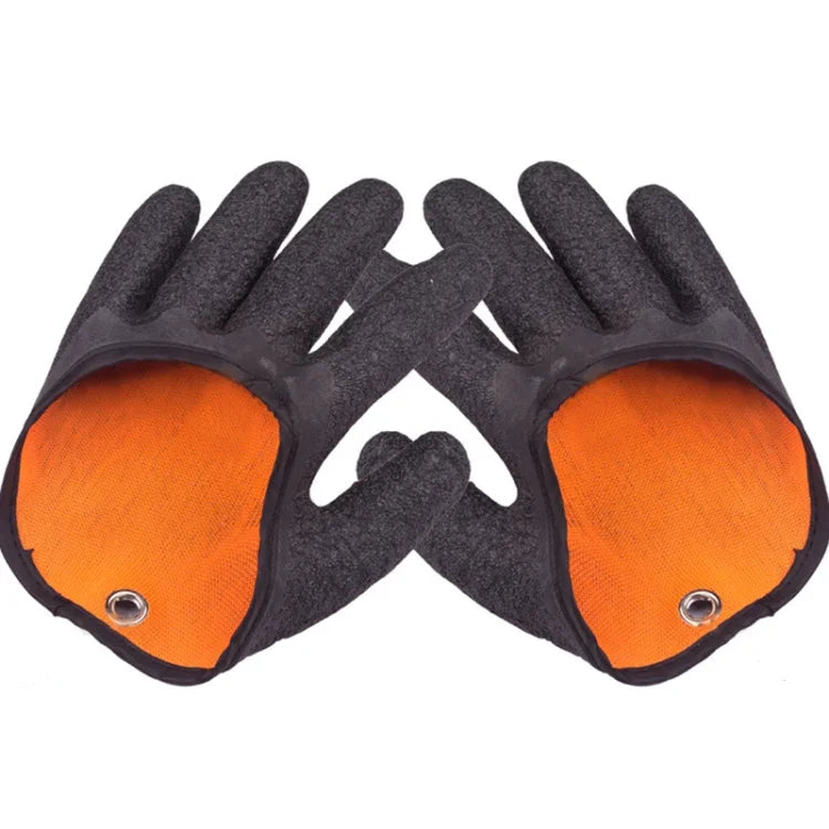1 Pair Anti-Skid Catch Fish Latex Gloves Stab-resistant Waterproof Fishing Gloves, Specification:, Left+Right, Left+Right+Magnetic Buckles