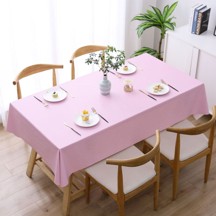 Solid Color PVC Waterproof Oil-Proof And Scald-Proof Disposable Tablecloth, 140x140cm, 140x180cm, 140x220cm