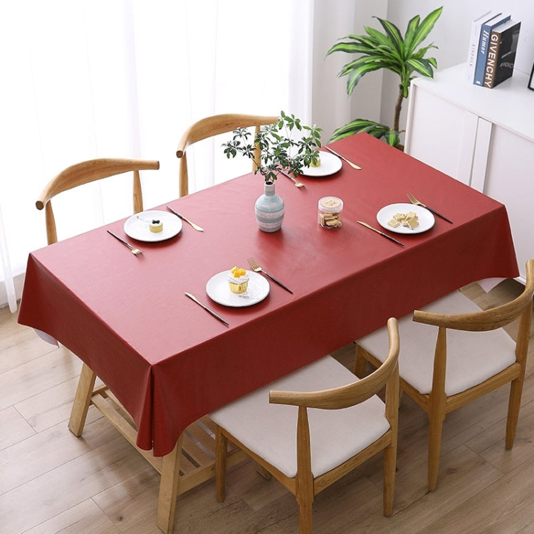 Solid Color PVC Waterproof Oil-Proof And Scald-Proof Disposable Tablecloth, 140x140cm, 140x180cm, 140x220cm