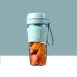 عصارة صغيرة FS1300 محمولة للمنزل، ماكينة طهي، كوب عصير للطلاب، شفرة مزدوجة على شكل أزهار الكرز، شفرة رباعية باللون الأزرق الجوهري، شفرة رباعية على شكل أزهار الكرز