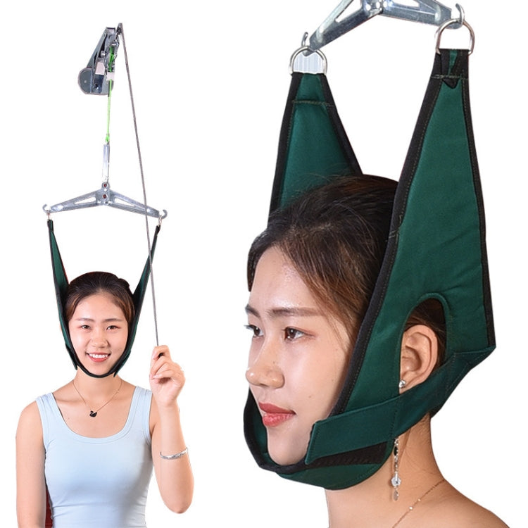 Door-Hanging Cervical Spine Traction Sling Household Cervical Spine Stretcher, Gray, Green