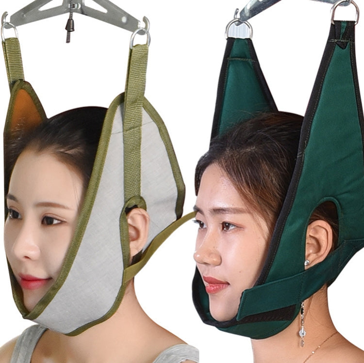Door-Hanging Cervical Spine Traction Sling Household Cervical Spine Stretcher, Gray, Green