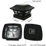 4 inch Outdoor Solar Column Lamp White + Warm White Light Garden Lamp, Black, White