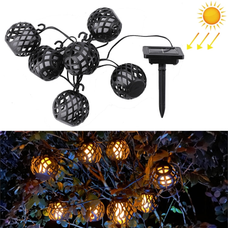 Solar Flame Ball Light String Outdoor Solar Courtyard IP44 Waterproof Light, 6 in 1, 8 in 1
