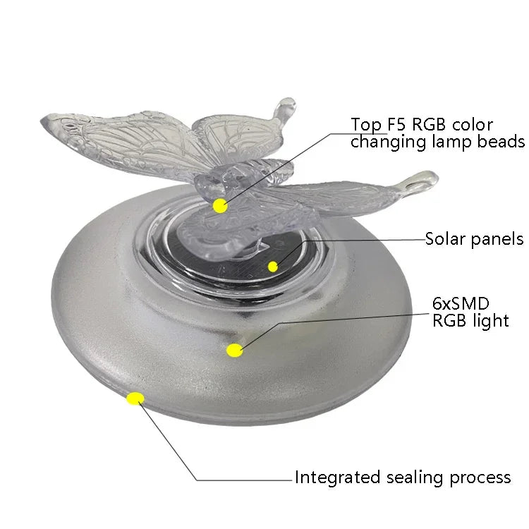 Solar Pool Floating Light Outdoor Villa Swimming Pool RGB Light Garden Grass Light, Butterfly, Dragonfly