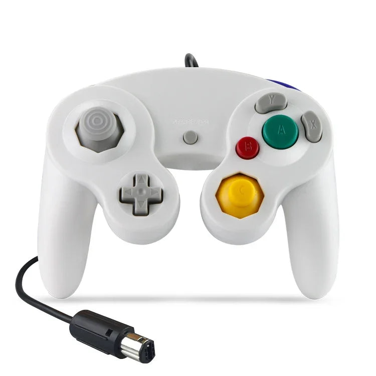 2 قطعة وحدة تحكم ألعاب سلكية بنقطة اهتزاز واحدة لجهاز Nintendo NGC / Wii، أبيض، وردي، أصفر، أحمر، بنفسجي، أخضر، أزرق، أسود، فضي، برتقالي