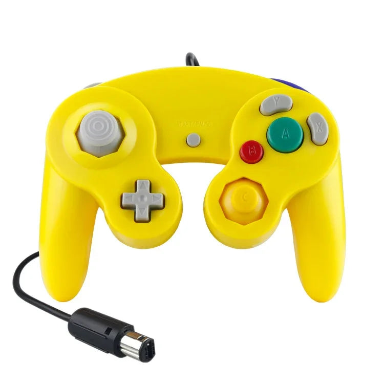 2 قطعة وحدة تحكم ألعاب سلكية بنقطة اهتزاز واحدة لجهاز Nintendo NGC / Wii، أبيض، وردي، أصفر، أحمر، بنفسجي، أخضر، أزرق، أسود، فضي، برتقالي