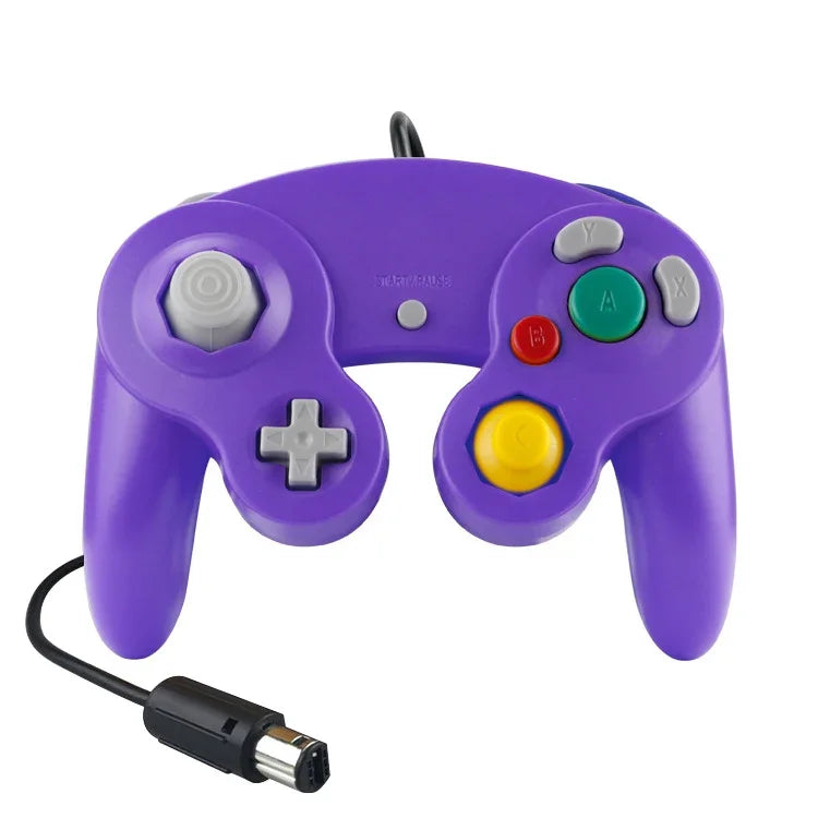 2 قطعة وحدة تحكم ألعاب سلكية بنقطة اهتزاز واحدة لجهاز Nintendo NGC / Wii، أبيض، وردي، أصفر، أحمر، بنفسجي، أخضر، أزرق، أسود، فضي، برتقالي
