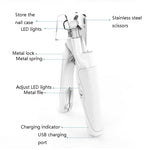 Pet LED Light Nail Tie Anti-Bloodline Nail Trimmer, White, Blue