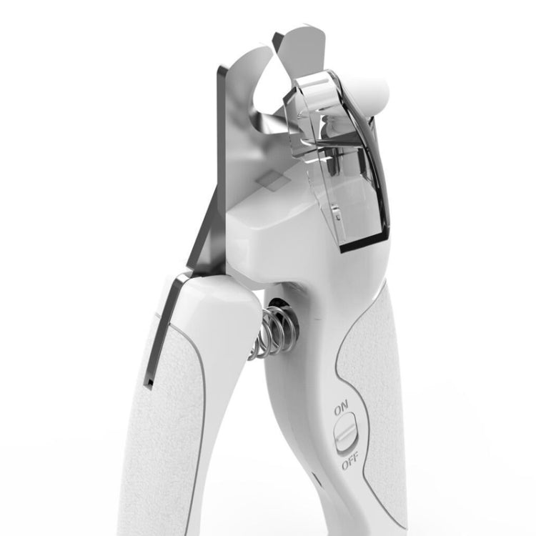 Pet LED Light Nail Tie Anti-Bloodline Nail Trimmer, White, Blue