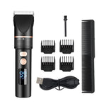 TURBO Men Electric Hair Trimmer LCD Digital Display Hair Clipper