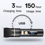 TURBO Men Electric Hair Trimmer LCD Digital Display Hair Clipper