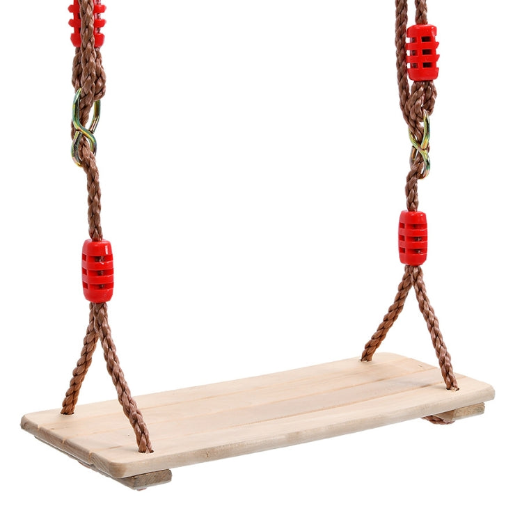 Adult Children Indoor Outdoor Wooden Swing Four Plank Swing,Random Color Delivery（Red), Wooden