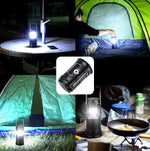 LED Tent Light Solar Rechargeable Camping Light Stretchable Multifunctional Lantern, Support USB Output, Solar + EU Plug