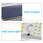 Solar Wall Light Garden Four-Sided Luminous Solar Light Human Body Induction Waterproof Outdoor Light, 90 LED, 66 COB