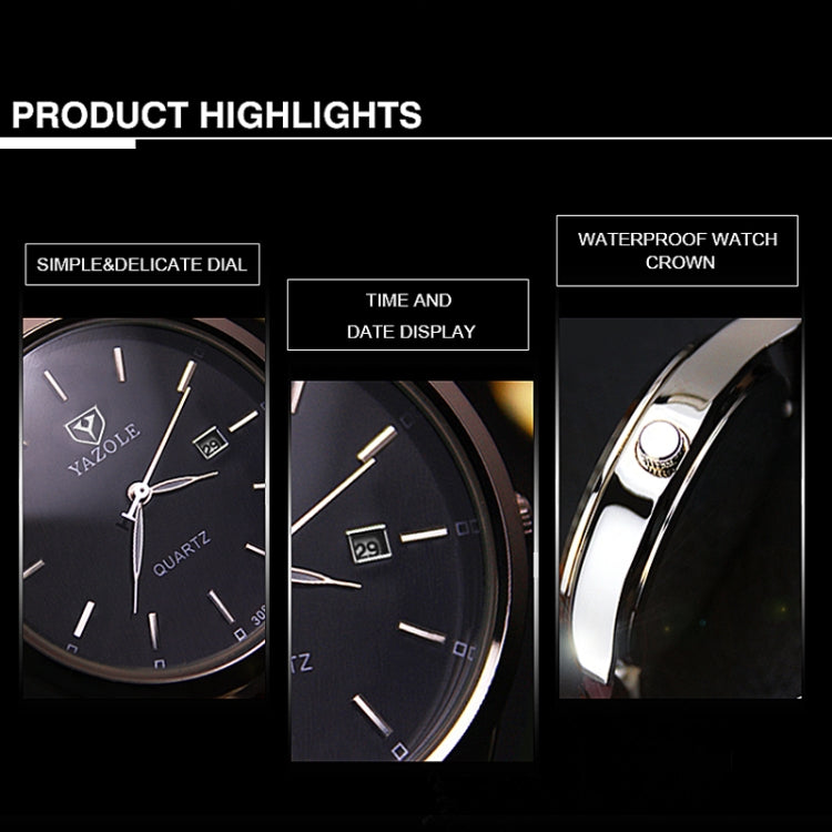 YAZOLE 308 Luminous Quartz Watch Men Watch, White Tray Brown Belt, White Tray Black Belt, Black Tray Black Belt, Black Tray Brown Belt, White Tray Silver Steel Strip, Black Tray Silver Steel Strip, Black Shell Black Tray Black Belt                     ...