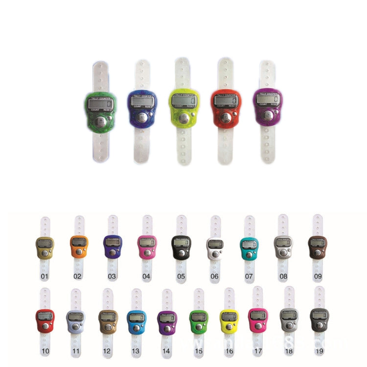 10 PCS Plastic Finger Counter Manual Ring Style Mini Electronic Counter, Random Colour Delivery, 10PCS Random Colour