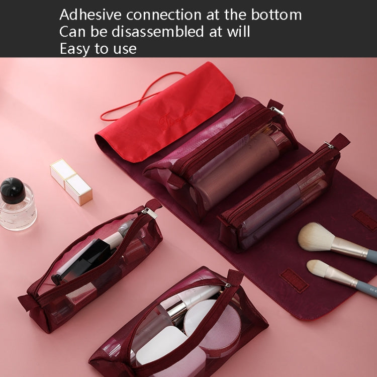 4-in-1 Multifunktions-Kosmetiktasche mit herausnehmbarem, großem Fassungsvermögen – ideal für Reisen und als Waschtasche. Erhältlich in den Farben Rotwein, Schwarz, Grau, Grün, Rosa, Braun, Blau, Lila und Weiß (Upgrade).