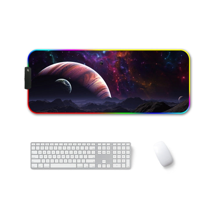 F-01 Rubber Thermal Transfer RGB Luminous Non-Slip Mouse Pad, 250x350x3mm, 250x350x4mm, 260x390x3mm, 260x390x4mm, 300x350x3mm