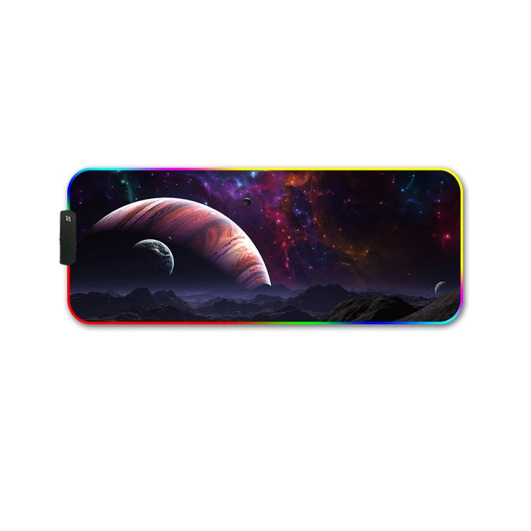 F-01 Rubber Thermal Transfer RGB Luminous Non-Slip Mouse Pad, 350x900x3mm, 350x900x4mm, 400x900x3mm, 400x900x4mm