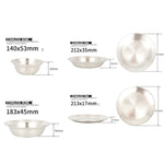 CLS Outdoor Stainless Steel Tableware Portable Camping Dinner Bowl Plate Kit, 16 PCS / Set