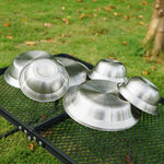 CLS Outdoor Stainless Steel Tableware Portable Camping Dinner Bowl Plate Kit, 16 PCS / Set
