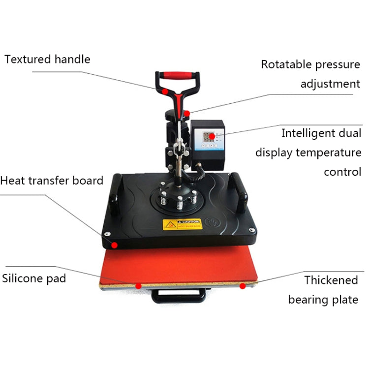 WL2938T 1200W 5 in 1 Heat Transfer Machine For T-Shirt Printing Heat Transfer Machine, EU Plug, 1200W