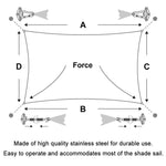 Shade Sail 304 Stainless Steel Accessories Outdoor Shade Flower Basket Screws Diamond Door Buckle, 18 PCS / M5 Set