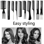 10pcs / Set Hairdressing Plastic Flat Comb