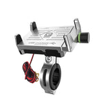 Kewig M6 Aluminum Alloy Motorcycle Mobile Phone Bracket Rechargeable With Switch Waterproof Stable Navigation Bracket, M6(Black), M6(Blue), M6(Silver), M6(Red)