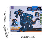 Electric Mechanical Dinosaur Toy Simulation Animal Toy Multifunctional Sound And Light Toy, Style:, Spray-Blue, Spray-Dark Black, No Spray-Gray, No Spray-Green