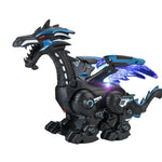 Electric Mechanical Dinosaur Toy Simulation Animal Toy Multifunctional Sound And Light Toy, Style:, Spray-Blue, Spray-Dark Black, No Spray-Gray, No Spray-Green