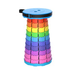 Outdoor Folding Telescopic Stool Portable Fishing Chair, 45cm(Rainbow), 45cm(Red)