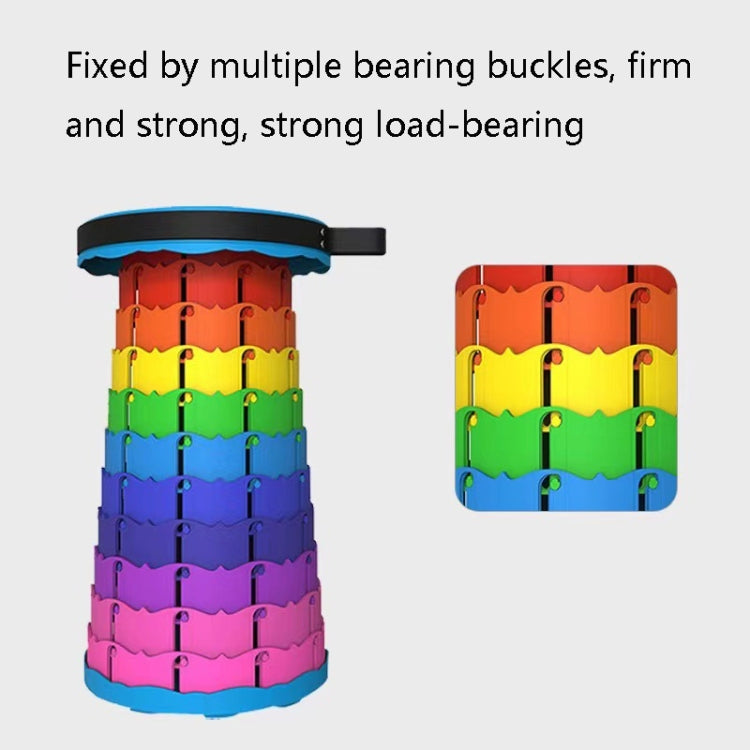 Outdoor Folding Telescopic Stool Portable Fishing Chair, 45cm(Rainbow), 45cm(Red)