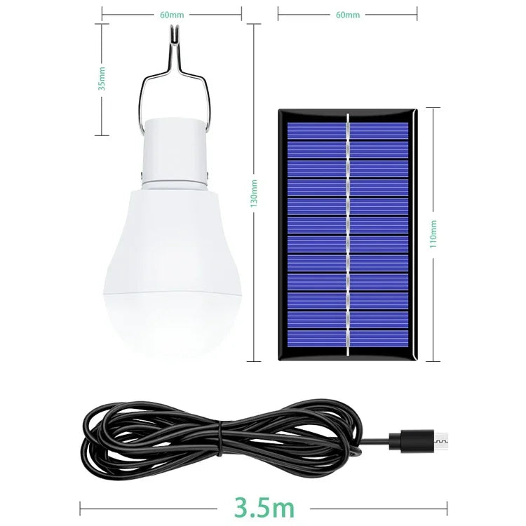 LED Solar Bulb USB Portable Outdoor Emergency Light Bulb Camping Lighting