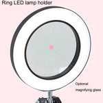 8X Magnifying Glass Lamp Beauty Nail Tattoo Repair Office Reading Lamp, Without Magnifying Glass (Black), With Magnifying Glass (Black)