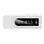 محول استقبال بلوتوث 5.0 للسيارة USB FM + AUX إخراج صوتي مزدوج مرسل ستيريو، K9 أبيض