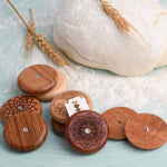Bread Baguette Round Knife Wooden Double-Sided Bread Trimming Knife With 5 Blades, Beech, Flower Pear Wood, Pattern 1 Flower Pear Wood, Pattern 2 Flower Pear Wood, Pattern 3 Flower Pear Wood, Pattern 4 Flower Pear Wood, Pattern 5 Flower Pear Wood
