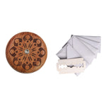 Bread Baguette Round Knife Wooden Double-Sided Bread Trimming Knife With 5 Blades, Beech, Flower Pear Wood, Pattern 1 Flower Pear Wood, Pattern 2 Flower Pear Wood, Pattern 3 Flower Pear Wood, Pattern 4 Flower Pear Wood, Pattern 5 Flower Pear Wood