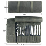 Oil Wax Canvas Roll Chef Knife Storage Bag, Knife Storage Bag