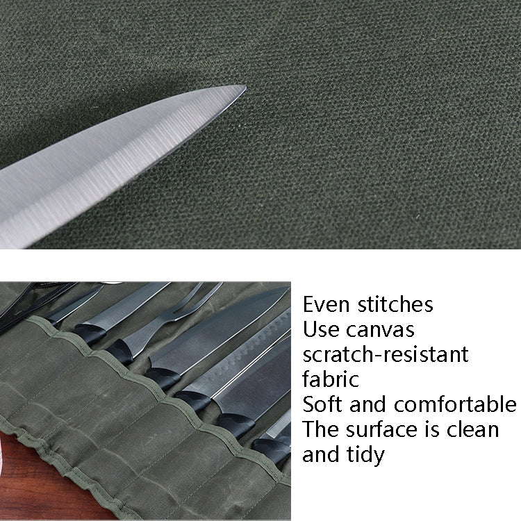 Oil Wax Canvas Roll Chef Knife Storage Bag, Knife Storage Bag