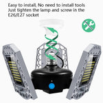 LED Industrial Mining Light Waterproof Light Sensor Folding Tri-Leaf Garage Lamp, 60W, 80W, 100W