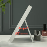 2 PCS LED Makeup Mirror With Lamp Fill Light Dormitory Desktop Dressing Mirror Female Folding Portable Small Mirror,Style:, Charging Monochromatic Light (White), Charging Monochromatic Light (Pink), Plug-in Monochromatic Light (White)                  ...